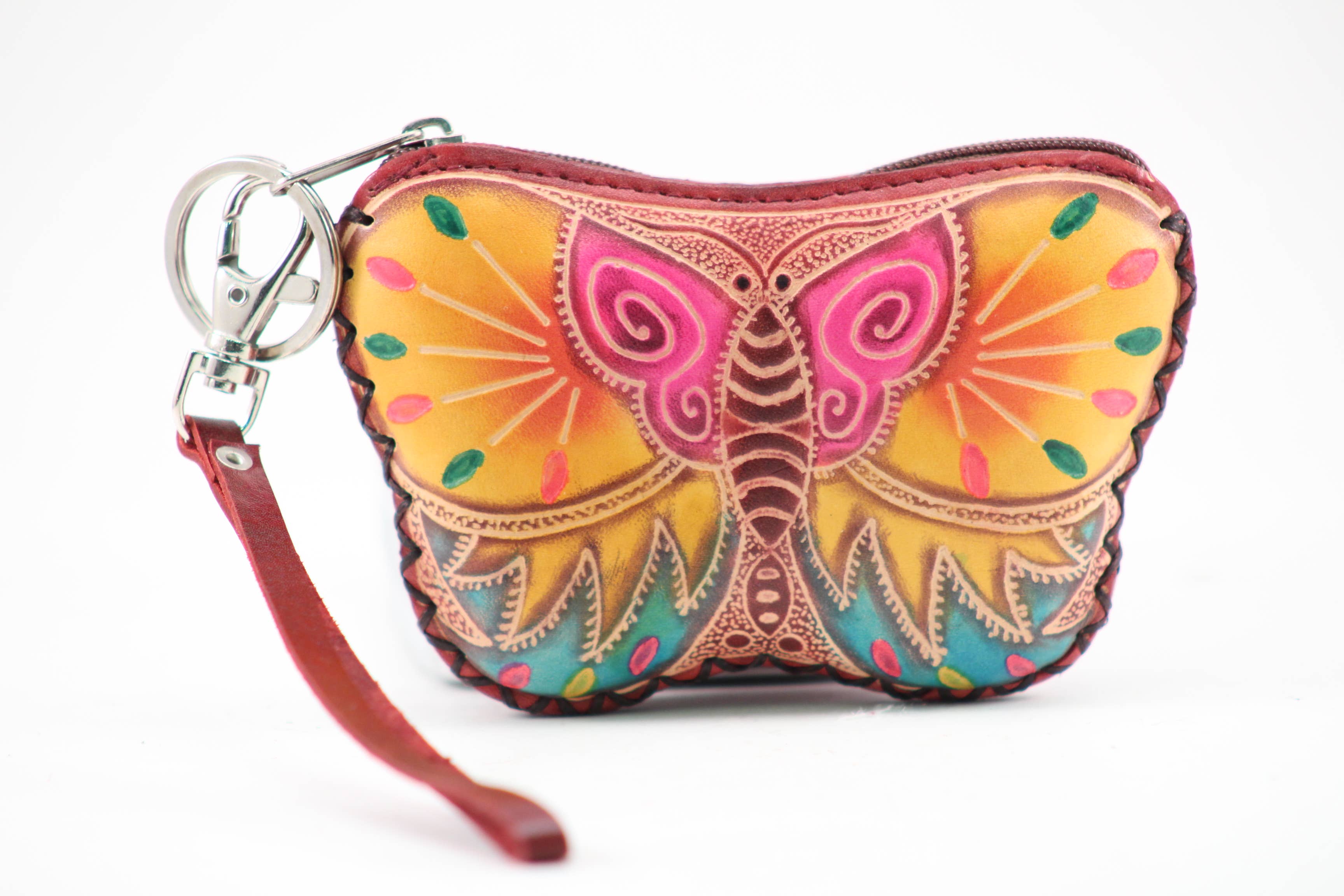 Handmade Assorted Handmade Butterfly Leather Coin Purses