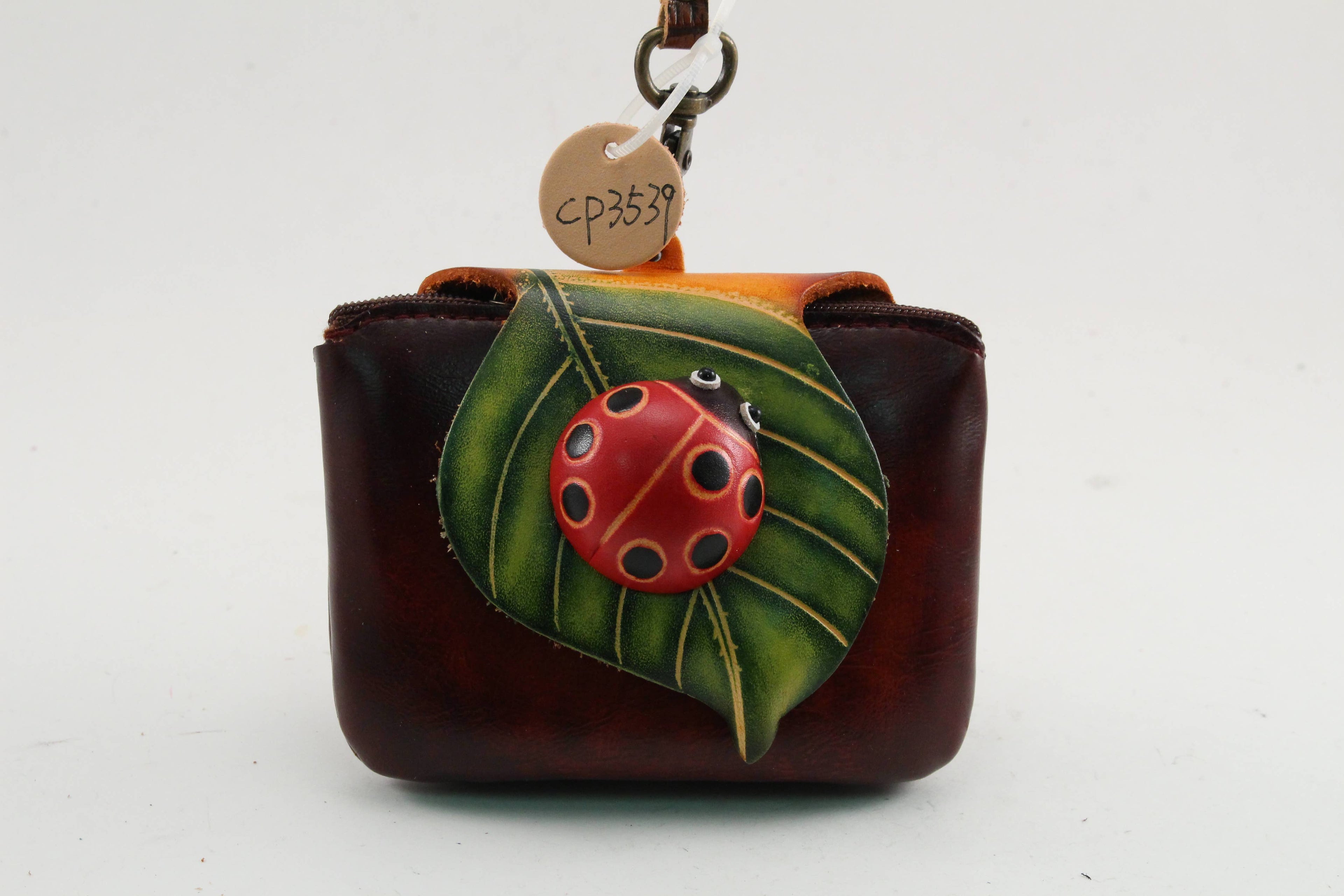 Leather Ladybug Coin Purse wristlet wallet